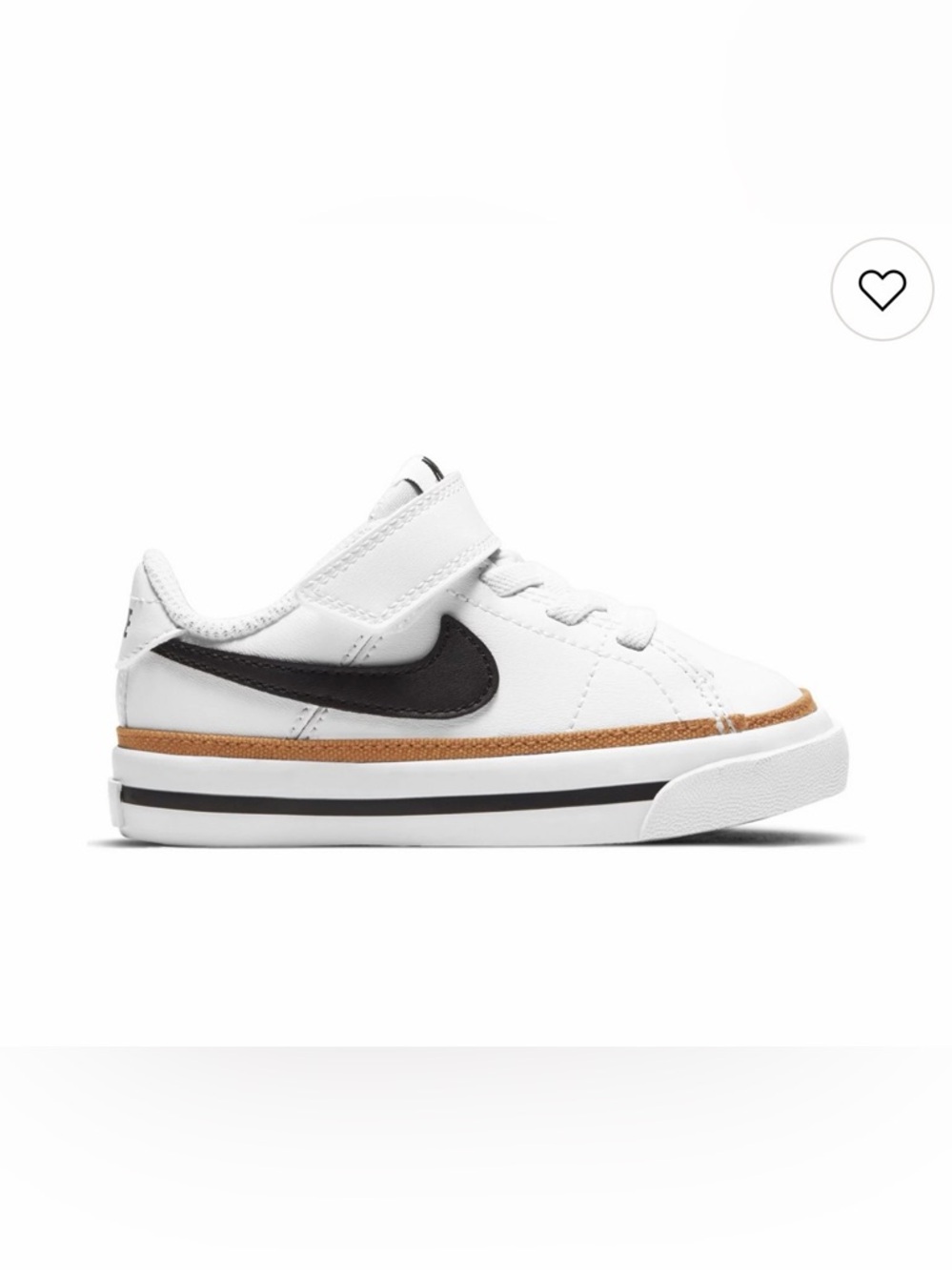 Nike Kids White Sneakers with Brown Trim